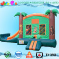 2016 new tropical bouncy castle slide combo with obstacles,cheap bouncy castle with detachable banner